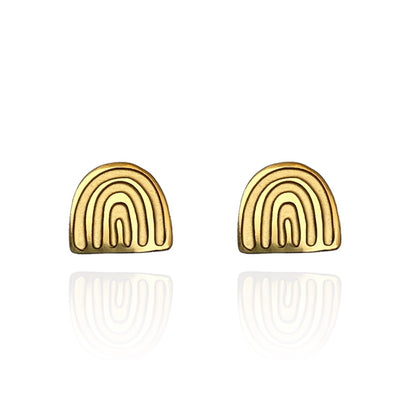 Rainbow Earring Studs Gold