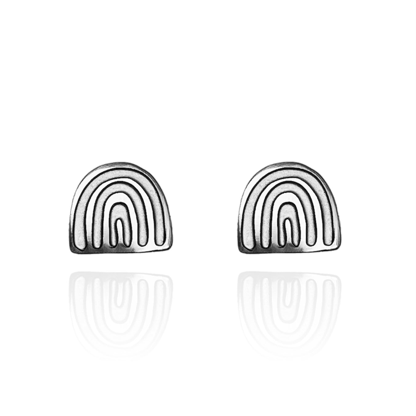 Rainbow Earring Studs Silver
